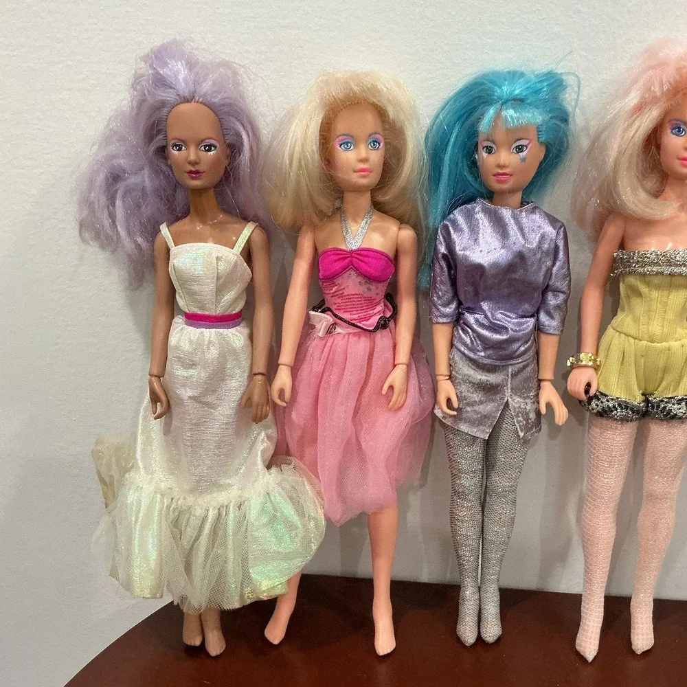 Vintage 1985 Hasbro Jem & the Holograms Doll Lot Of 6 Roxy Jem Aja Kimber‎
